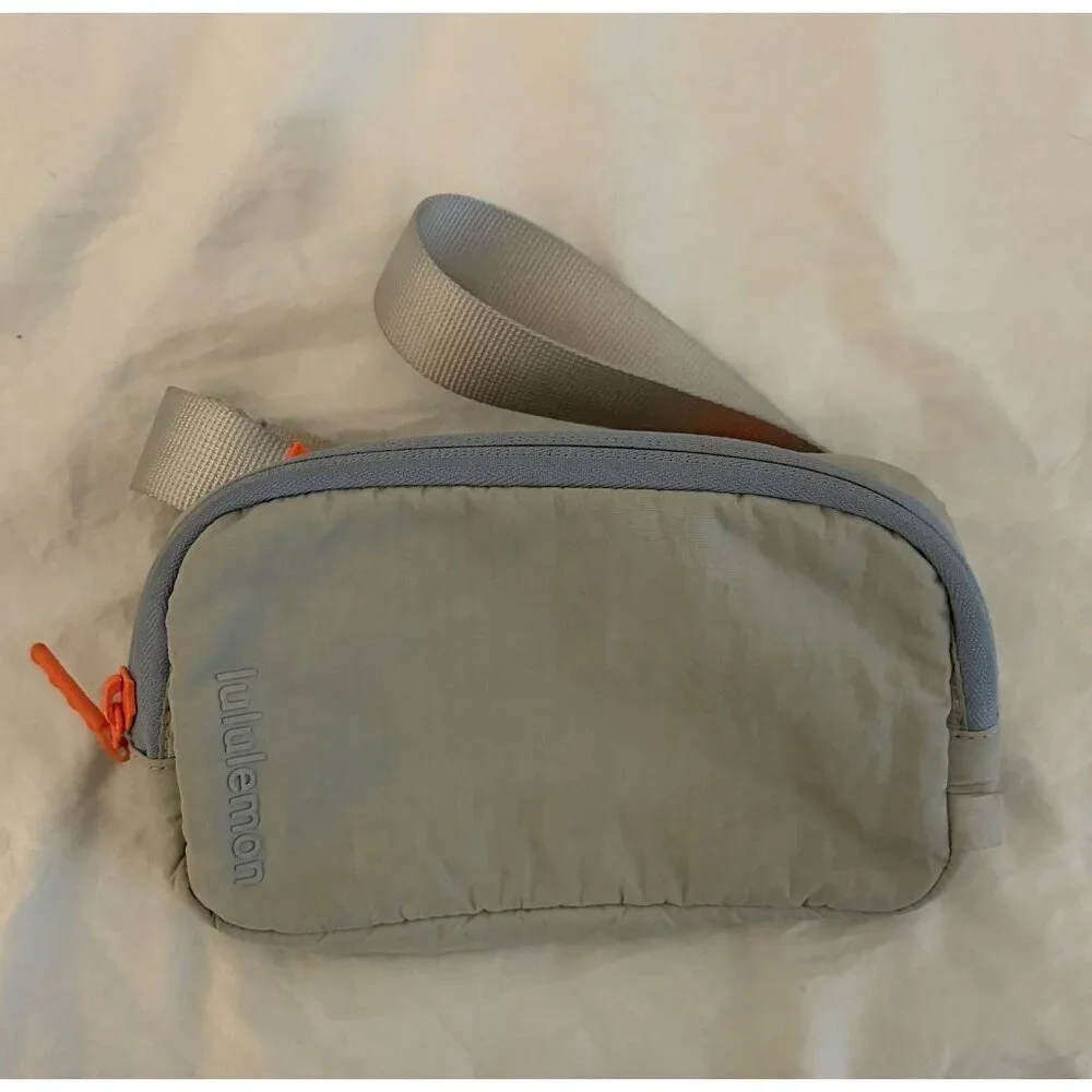 Lululemon Mini Belt Bag Waist Pack Gray Neon Orange Accents